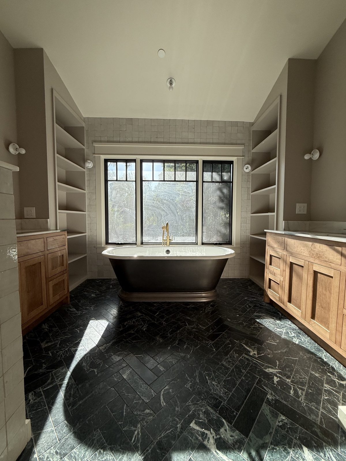 Bathroom remodel with freestanding tub
